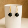 Natural Stone Beads-Black jewellery Set 5 Natural Stone Beads Black Earrings scaled