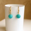 Natural Stone Beads Sky Blue Marble Earrings scaled