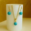 Natural Stone Beads-Sky Blue Marble jewellery Set 11 Natural Stone Beads Sky Blue Marble Jewellery Set