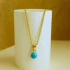 Natural Stone Beads Sky Blue Marble Necklace 1