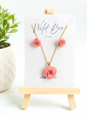 Pink Rose Jewellery Set