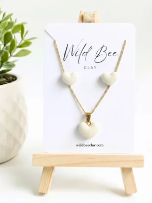 Puffy Hearts Jewelry Set